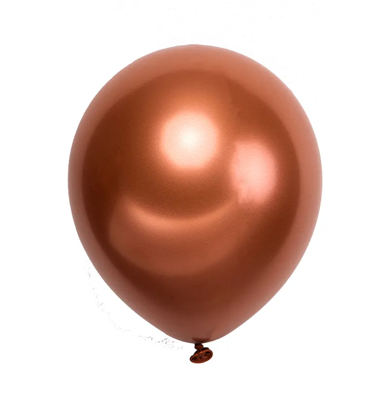 Big Size Large 12 inch Solid Balon Metal rose gold silver red pink Blue and golden color Chrome Latex Ballon Balloon