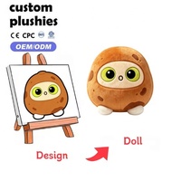 Peluche Écologique en Coton PP pour Fruits et Légumes, Jouet Sensoriel Doux pour Enfants, Poupée en Peluche Personnalisée avec Grands Yeux, Vente en Gros