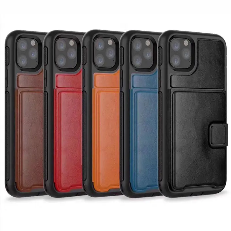Deri telefon iPhone için kılıf 13 Pro Max PU ince üç anti-mobil moda cüzdan kabuk tutucu arka kapak manyetik kart Flip
