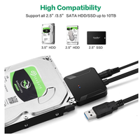 Adattatore da SATA a USB, Cavo Convertitore USB 3.0 a SATA 3 per HDD SSD da 3,5 Pollici, Cavo Adattatore USB SATA