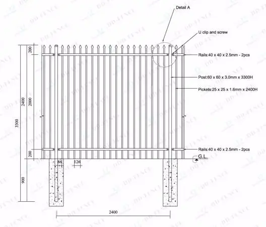 装飾用ゲートとフェンス/パウダーピケットフェンス/レジデンススクール水泳用ガーデンフェンス用の白いアルミニウムフェンスパネル