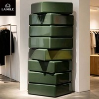 Commode haute empilable de luxe moderne, irrégulière, à 8 tiroirs, en cuir PU, meuble de rangement pour chambre à coucher, mobilier de maison OEM ODM