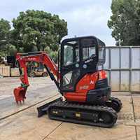 Mini-excavatrice hydraulique Kubota U27 d'occasion, 2,7 tonnes, faible nombre d'heures, lame de bulldozer, godet de 0,06 m³, idéale pour espaces restreints, moteur, pompe, construction
