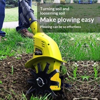 Micro-motoculteur à batterie lithium, pour désherber et ameublir la terre, petit appareil domestique à double usage, machine à labourer, houe électrique, outil de jardinage, jaune