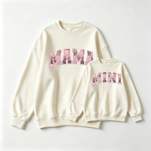 เสื้อสเวตเชิ้ตแม่ลูกแบบกำหนดเอง ปักลาย MAMA MINI แขนยาว เสื้อฮู้ดผู้หญิงและเด็ก - Product Image 2