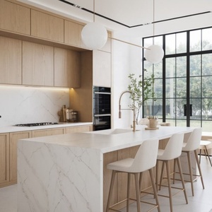 Meubles de cuisine modernes modulaires, designs personnalisés, structure en bois massif, ensemble imperméable, fabricants de meubles de cuisine en Australie - Product Image 1
