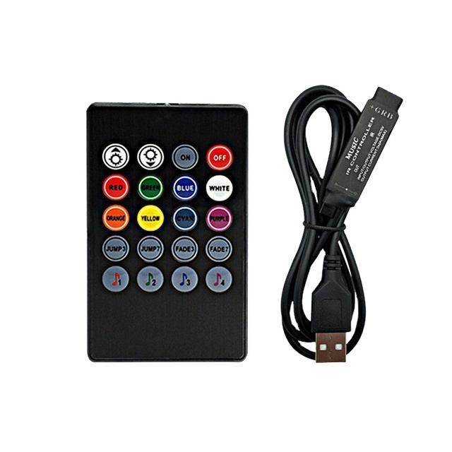 Mini 20-key music USB controller IR RGB LED strip controller