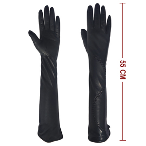 FASHION STYLE Beaucoup de <span class=keywords><strong>cuir</strong></span> <span class=keywords><strong>long</strong></span> et de gants en peau de mouton de couleur pour les femmes - Product Image 1