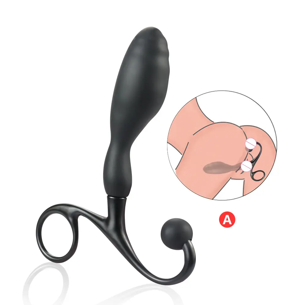 Jouet sexuel Stimulation anale masseur d'anneau de verrouillage de la Prostate masseur de Prostate vibrateur de plug anal en silicone 3 pièces
