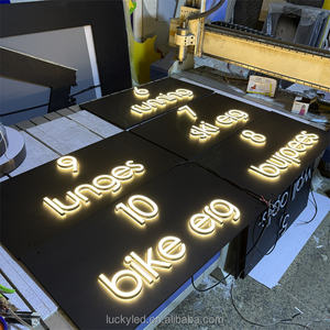 Segno del bagno personalizzato numero di indirizzo della casa segno porta targa con nome della porta moderna illuminata targa della toilette segno con illuminazione - Product Image 2