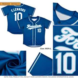 Custom Royal White-<b>Light</b> Blue Hook Classic Style Authentic Baseball Jersey - Product Image 3