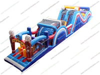 Jeux gonflables de carnaval d'aventure de parc d'attractions professionnel grand parcours d'obstacles gonflable extrême