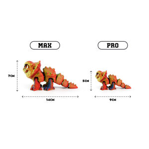 Vashine 3D stampa PLA Friendly materiali barbuto drago giocattolo colorato di cristallo flessibile decorazione animale figura per i bambini - Product Image 3