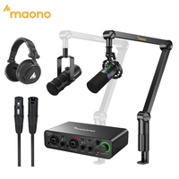 MAONO PS22 Professionnel Mixeur Audio Programmable Carte Son Externe Casque Moniteur pour Podcasting et Microphones