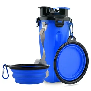 Creative Anti Spill Wholesale Cylinder Drink Travel Plastic Portable Walking Feeding Water Dog Pet Bottle