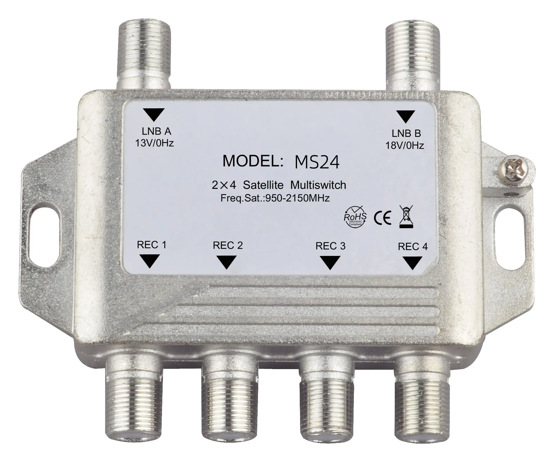 Produk Baru MS24 Sakelar LNB Satelit Voltase Dipilih DiSEqC 2 In 4 Out Satelit Multiswitch