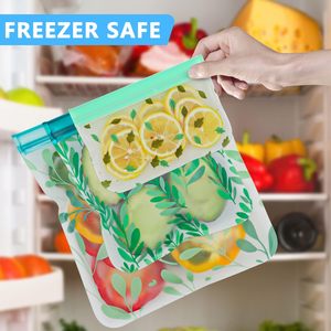Reusable PEVA Food Storage Bags, Dishwasher Safe & Leak Proof, BPA Free Freezer Bags for Kitchen, Travel, Makeup - Product Image 3