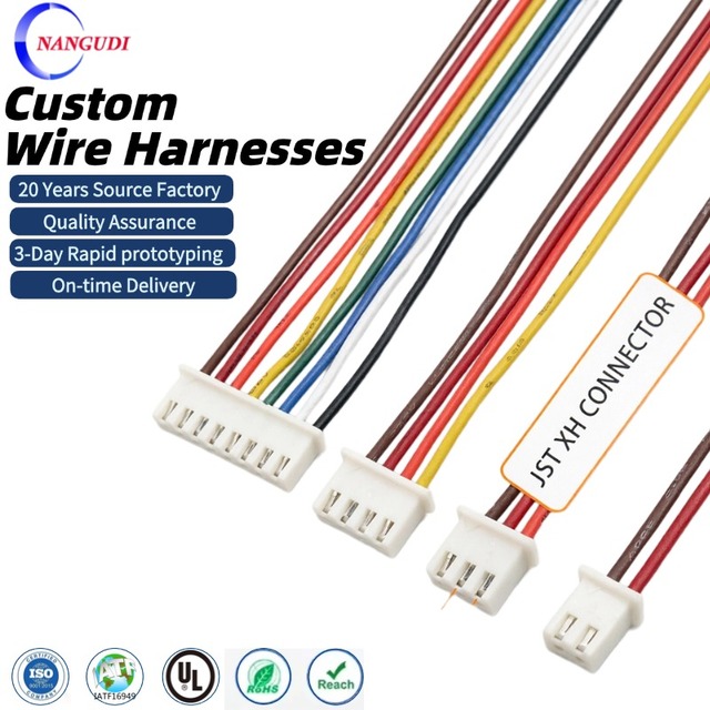 JST XH VH GH SH Connector Wiring Assembly Custom Length UL Cable for Electronic New Energy