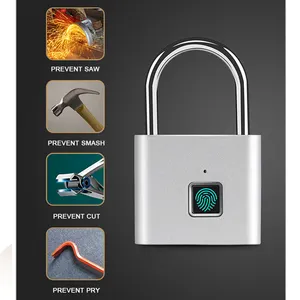 Finger Thumb Print Electronic Zinc Alloy Keyless Security Mini Touch Pad Luggage Cabinet Fingerptint Smart Padlock Locks