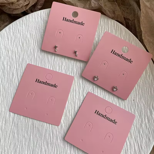 Tarjeta de joyería rosa con logotipo personalizado, anillo de exhibición, embalaje de joyería, pendiente de tuerca, colgante, tarjeta de exhibición, tarjeta de pendiente personalizada - Product Image 4