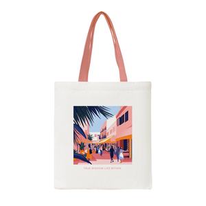 Sac fourre-tout écologique réutilisable en toile imprimée avec fermeture personnalisée et grande capacité - Product Image 2