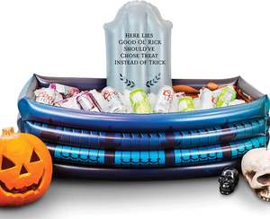 Seau isotherme gonflable en PVC en forme de pierre tombale pour Halloween - Pliable et portable - Product Image 1