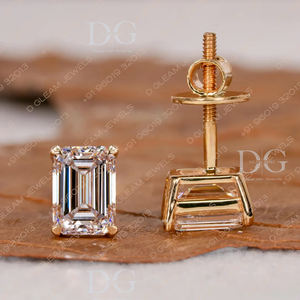 Boucles d'oreilles clous en moissanite taille radiant 2.00CTW, plaqué or rose, argent sterling rhodié, tendance, cadeau de fiançailles, mariage - Product Image 5