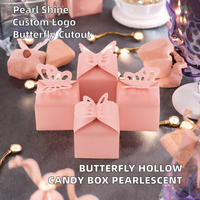 Cajas de Regalo de Papel Rosa Perla con Cierre de Mariposa, Caja de Regalo Desechable de Grado Alimenticio para Dulces de Boda, Venta al por Mayor