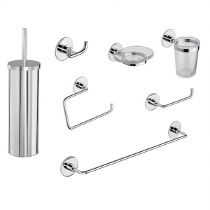 Juego de accesorios de baño cromados de 52 cm con adhesivo de doble cara y tornillo para accesorios de baño - Product Image 3