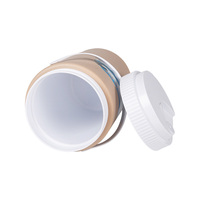 Seau isotherme portable de 3 L en mousse épaisse beige avec poignée, couvercle à vis anti-fuite, glacière portable