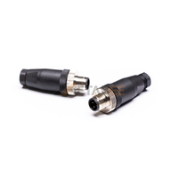 Connecteur M12 4 broches mâle-femelle surmoulé à 90 degrés, code A, en plastique, câblable, IP67, aviation, avec capteur de proximité inductif