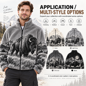 Chaqueta <span class=keywords><strong>de</strong></span> invierno <span class=keywords><strong>de</strong></span> forro polar Sherpa Bison para hombre, con cremallera completa, estilo occidental, para exteriores, proveedor <span class=keywords><strong>mayorista</strong></span> OEM ODM personalizado para marcas - Product Image 4