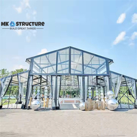 Grande structure de site à cadre transparent 30x50 tente transparente pour église tentes en verre atrium à vendre