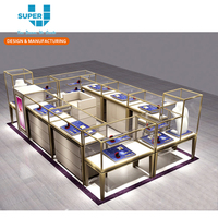 Bespoke Thương Mại Nội Thất Tùy Chỉnh Đồng Hồ Đeo Tay Glass Showcase Tùy Chỉnh Led Light Trung Tâm Mua Sắm Trang Sức Kiosk Đồ Đạc
