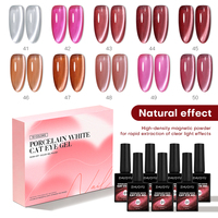 Kit de vernis gel UV liquide effet œil de chat sans HEMA, avec logo personnalisé, aimant effet lune, OEM, pour DIY et créateurs