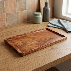 Bandeja Redonda Moderna de Mármol y Madera con Campanilla para Servir, de TAQI CRAFT INTERNATIONAL, Ideal para Mesas de Comedor - Product Image 5