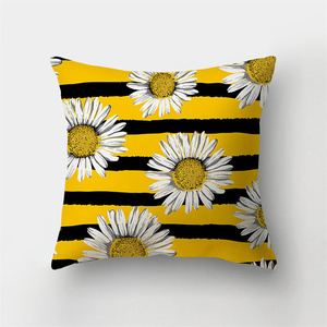 Hiện đại màu vàng daisy hoa đệm Bìa sáng tạo thư in gối trường hợp tùy chỉnh <span class=keywords><strong>Polyester</strong></span> Gối trang trí nhà - Product Image 5