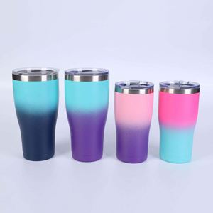 20oz 30oz 40oz Curve Tumbler Powder Coated Stainless Steel <b>Double</b> <b>Wall</b> Vacuum Insulated Mug with Lid - Product Image 4