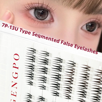 Cils synthétiques faits à la main de luxe, naturels, sans colle, auto-adhésifs, confortables, bande complète, 8 rangées, usage quotidien, vente en gros