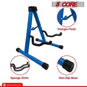 Support double pour guitare Db 5 Core bleu, réglable, robuste, universel, pliable, pour guitare acoustique, électrique, basse, mandoline, violoncelle - Product Image 3