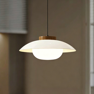 Lámpara Colgante Estilo <span class=keywords><strong>UFO</strong></span> con <span class=keywords><strong>LED</strong></span> de Espectro Completo | |   Lámpara de araña nórdica de madera y vidrio para cafetería, restaurante y bar - Product Image 5