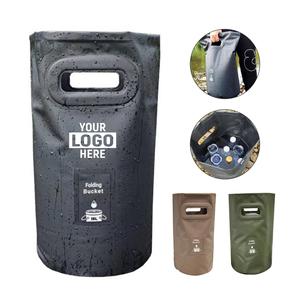 Custom Logo 15L 20L Camping Portable PVC Folding Bucket Water Round Bucket Unique <b>Storage</b> Bag Folding Bucket <b>Collapsible</b> - Product Image 1