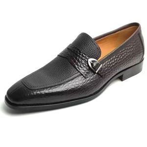 Zapatos Formales de Hombre Otoño 2025 de Piel Genuina de Vacuno, Ideales para Traje de Negocios, Boda, con Aumento de Altura, Estilo Slip-On, a la Moda - Product Image 5