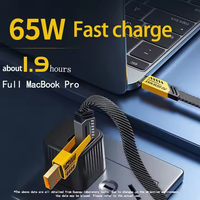 Câble de charge rapide magnétique 65W+PD27W 1,2m 4 en 1 en cuivre pur USB Type-C/Micro pour téléphones IOS