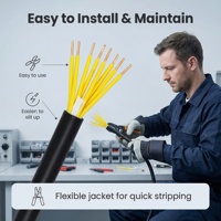 Cable de Control KVV de Alta Calidad, 450/750V, 3 Núcleos, Conductor de Cobre, Aislamiento de PVC, Clasificación IP54, para Construcción y Uso en Computadoras