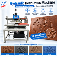 Presse à chaud hydraulique double station 40x40 numérique pour transfert thermique sur vêtements, t-shirts et impression de logos textiles