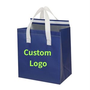 Waterproof Portable Custom Logo Disposable Non Woven Cooler Bag Thermal Insulated Cooler Bag for Food Beverage Delivery Takeaway - Product Image 1