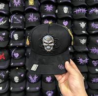 Casquettes Barbas originales en daim à 5 panneaux structurés avec logo brodé personnalisé OEM/ODM, casquettes à visière plate, casquettes Barbas avec logo brodé, NFC doré