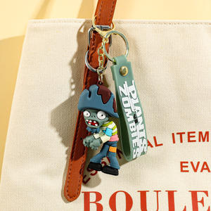 Llavero de Silicona con Forma de Zombi de la <span class=keywords><strong>Guerra</strong></span> de las Plantas en 3D, Colgante para Bolsos y Coches de Hombre y Mujer, Regalo Creativo para Parejas - Product Image 4