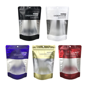 Rõ ràng lá mờ cửa sổ đứng lên túi 3 bên Con dấu nhựa đồ lót bao bì Dây Kéo Túi Với lỗ treo - Product Image 4